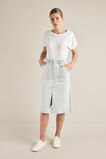 Midi A-Line Denim Skirt    hi-res