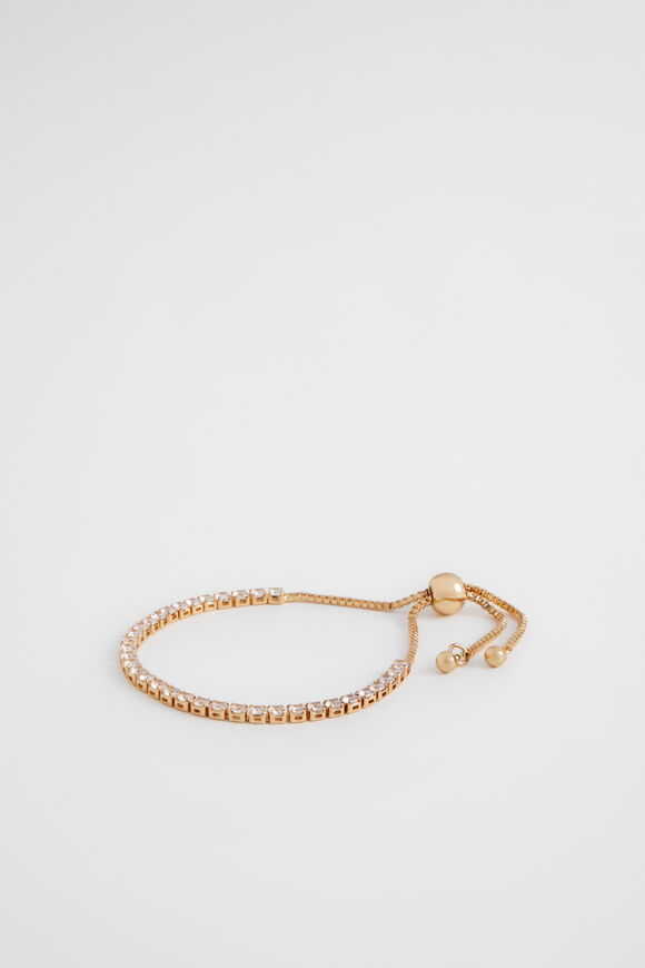 Adjustable Crystal Bracelet  Gold  hi-res
