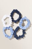 Linen Mini Scrunchies  Blue  hi-res