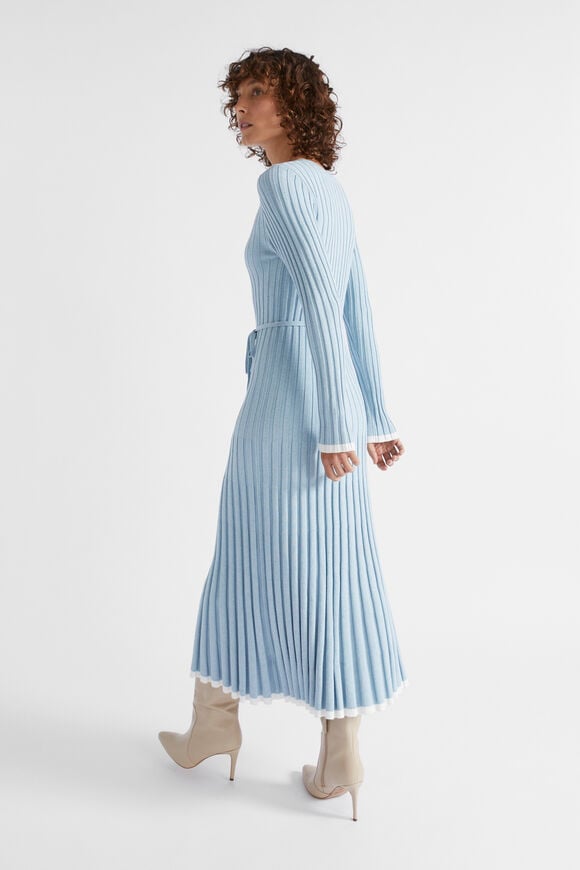 Pleated Knit Midi Dress  Capri Marle  hi-res