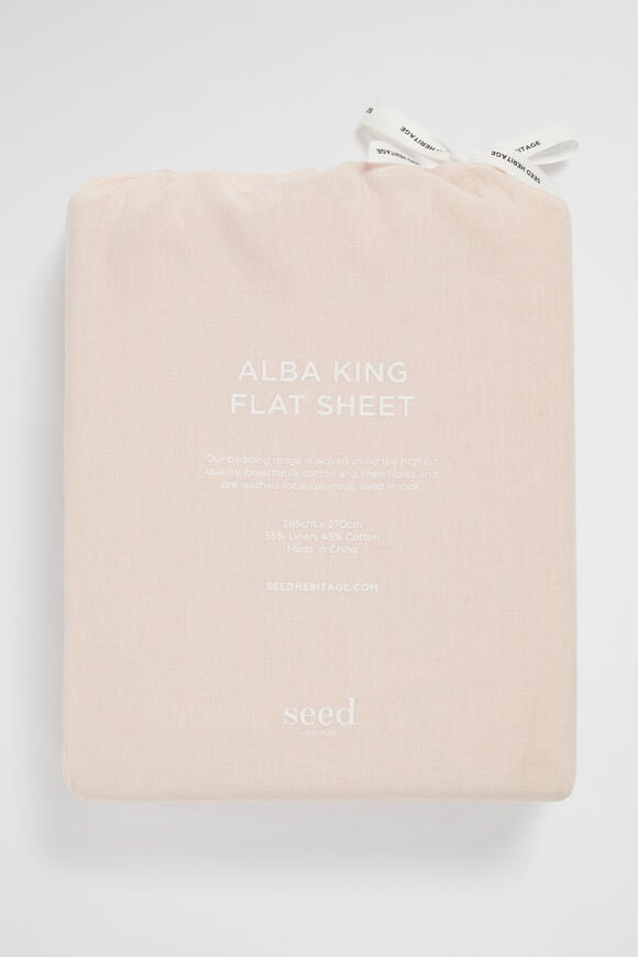 Alba Queen Flat Sheet  Blush  hi-res