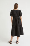 Core Linen Cross Front Midi Dress  Black  hi-res