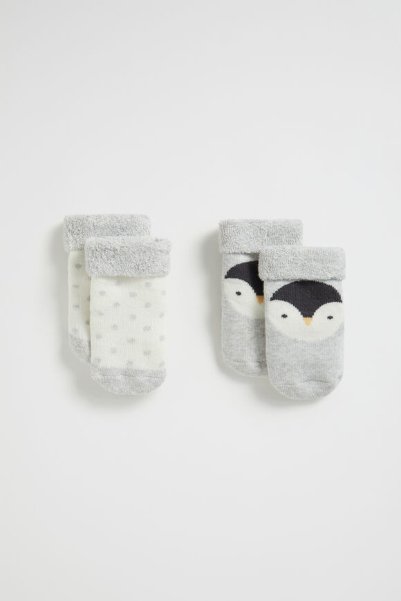 Penguin Sock  Grey Marle  hi-res