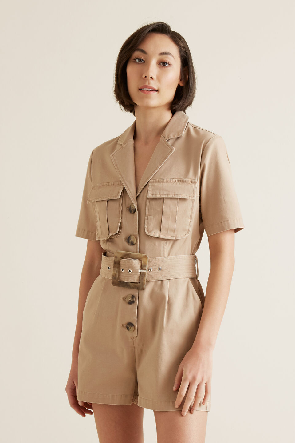 Utility Belted Playsuit  