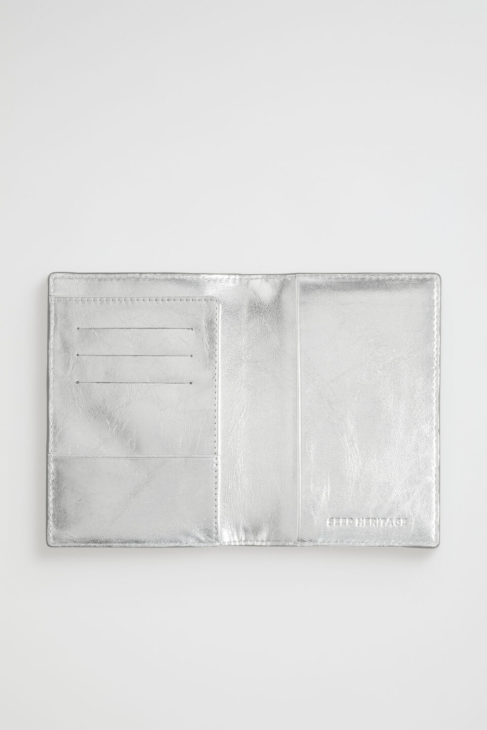 Leather Woven Passport Cover  Silver