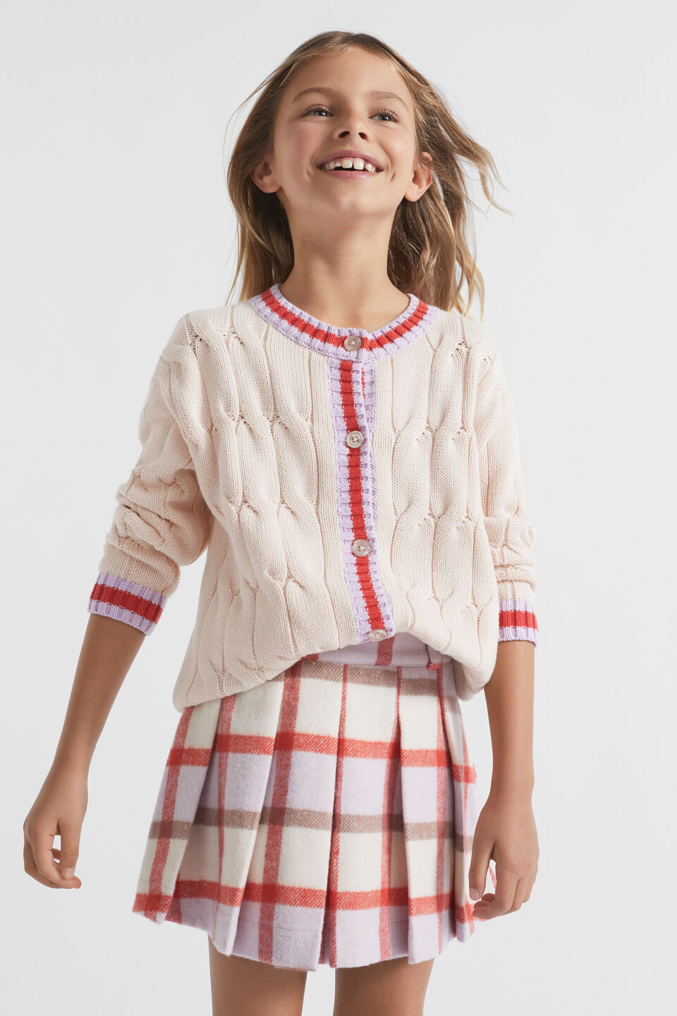 Cable Knit Cardigan  Creme