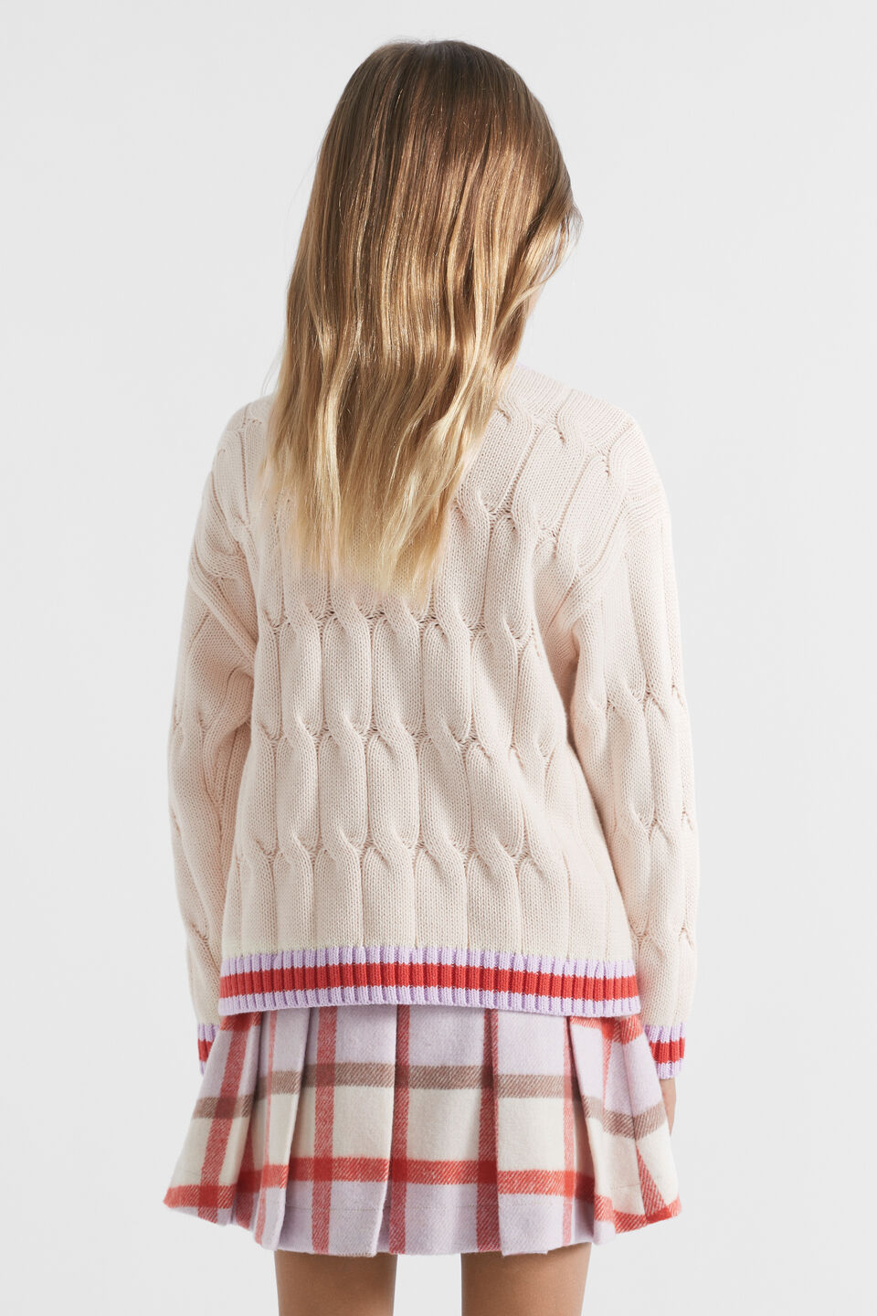 Cable Knit Cardigan  Creme