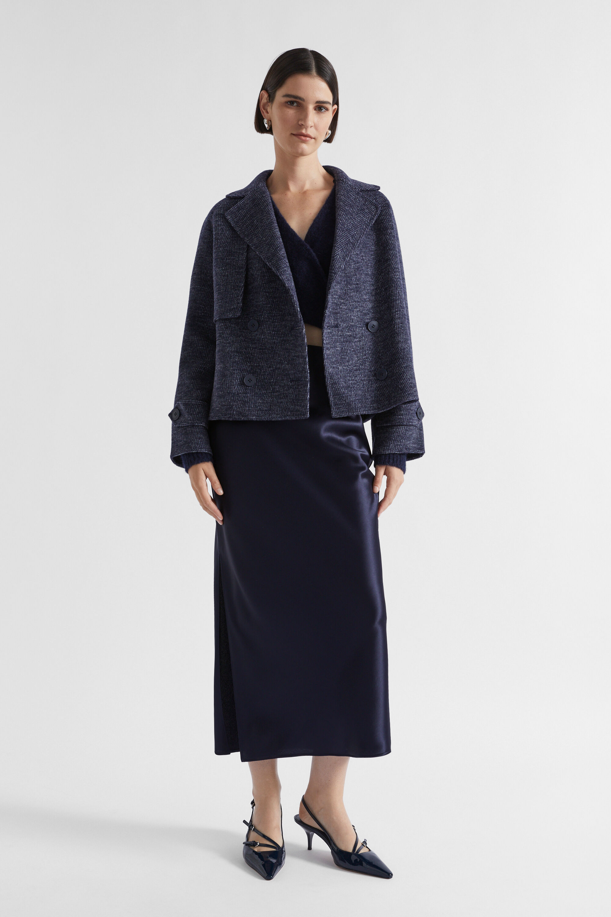 Wool Blend Swing Jacket