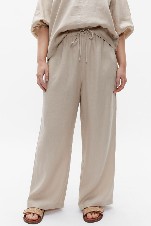 Core Linen Wide Leg Tie Pant  Cool Sand  hi-res