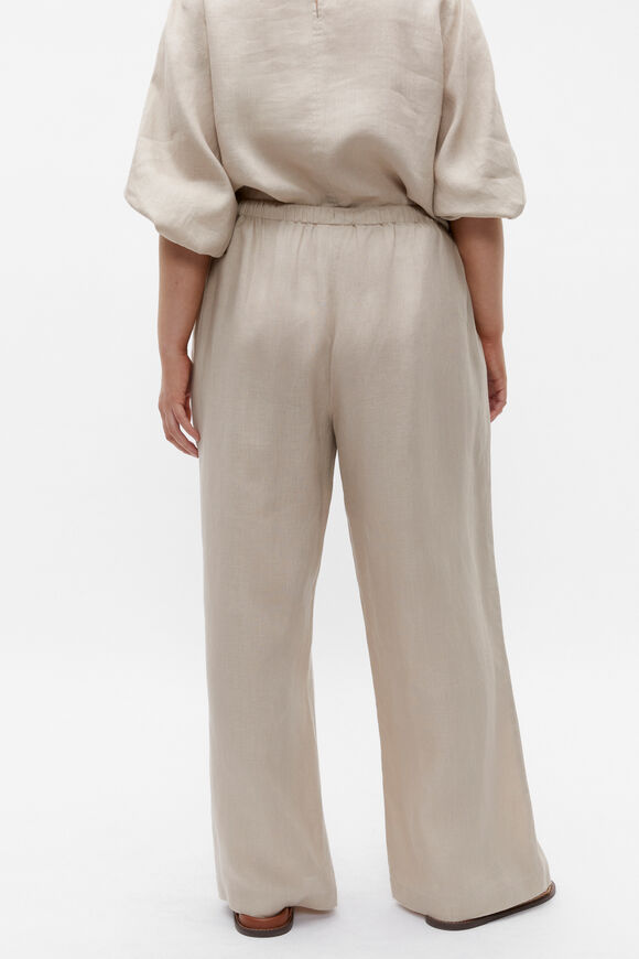 Core Linen Wide Leg Tie Pant  Cool Sand  hi-res