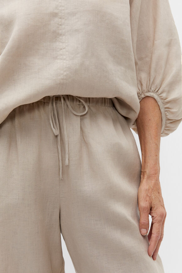 Core Linen Wide Leg Tie Pant  Cool Sand  hi-res