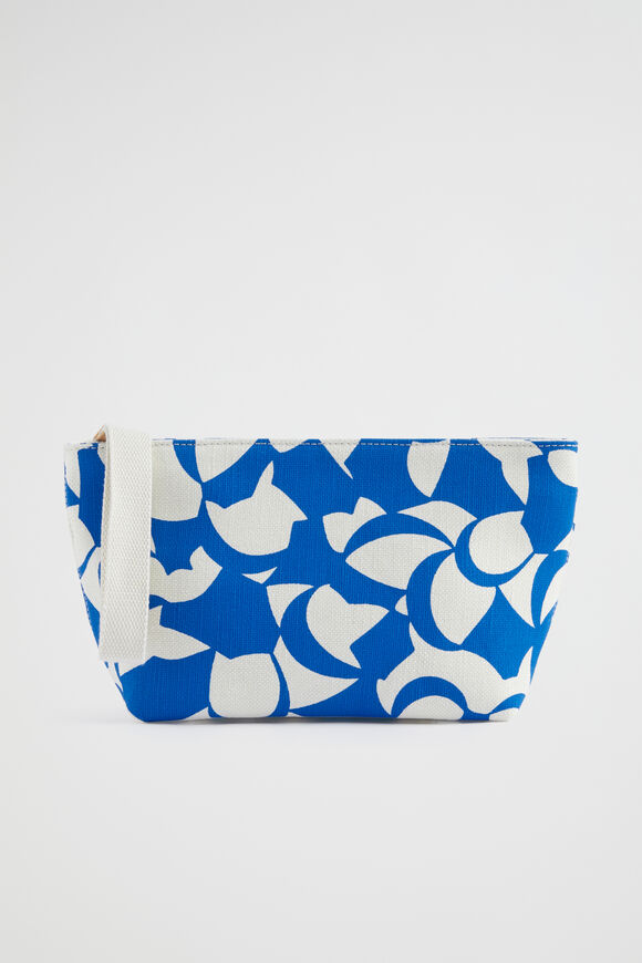 Printed Canvas Pouch  Deep Ocean Abstract  hi-res