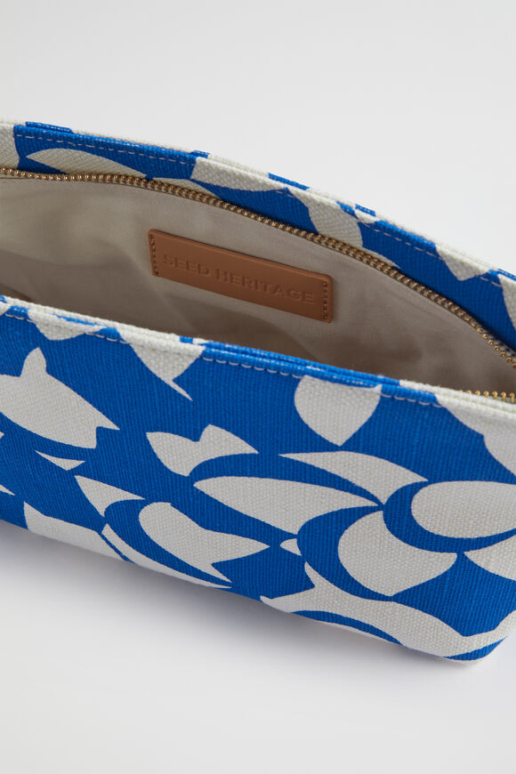 Printed Canvas Pouch  Deep Ocean Abstract  hi-res