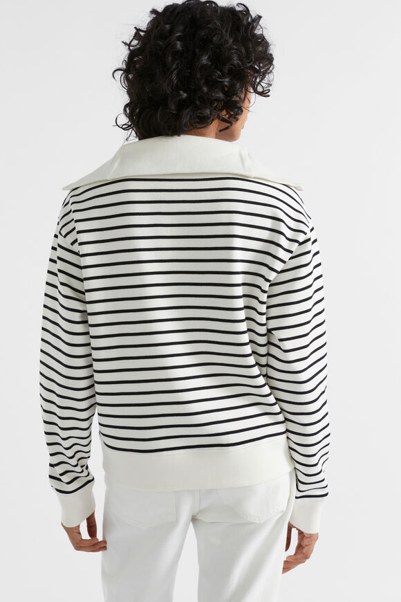 Core Heritage Half Zip Sweat  Cloud Cream Stripe  hi-res