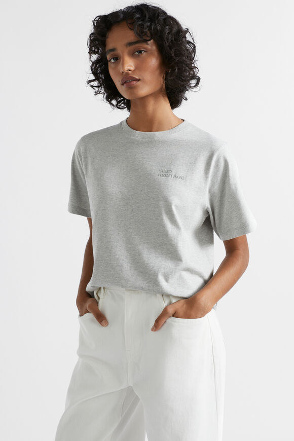Heritage Logo Tee  Silver Marle  hi-res