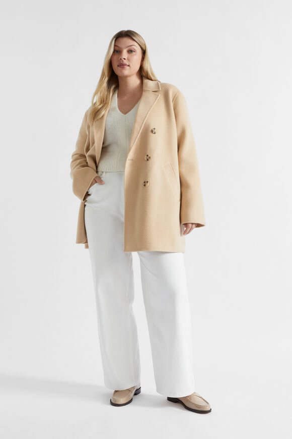 Wool Blend V Neck Knit  Cloud Cream  hi-res