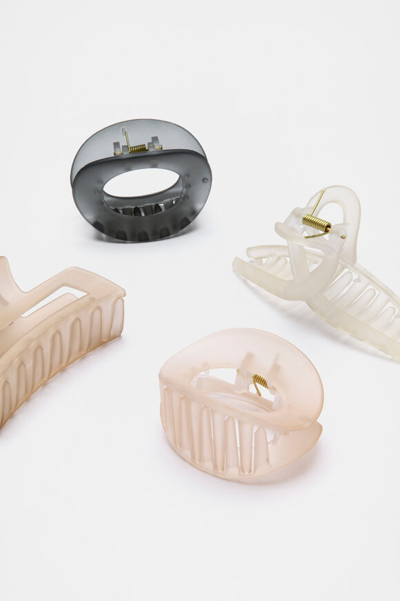 Curved Hair Claw Pack  Oat  hi-res