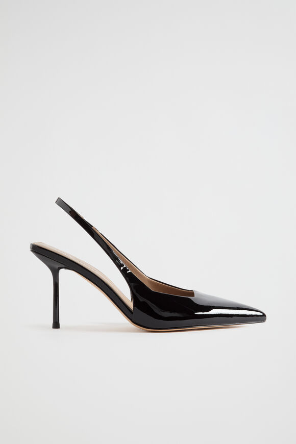 Jacinta Patent Slingback Heel  Black Patent  hi-res