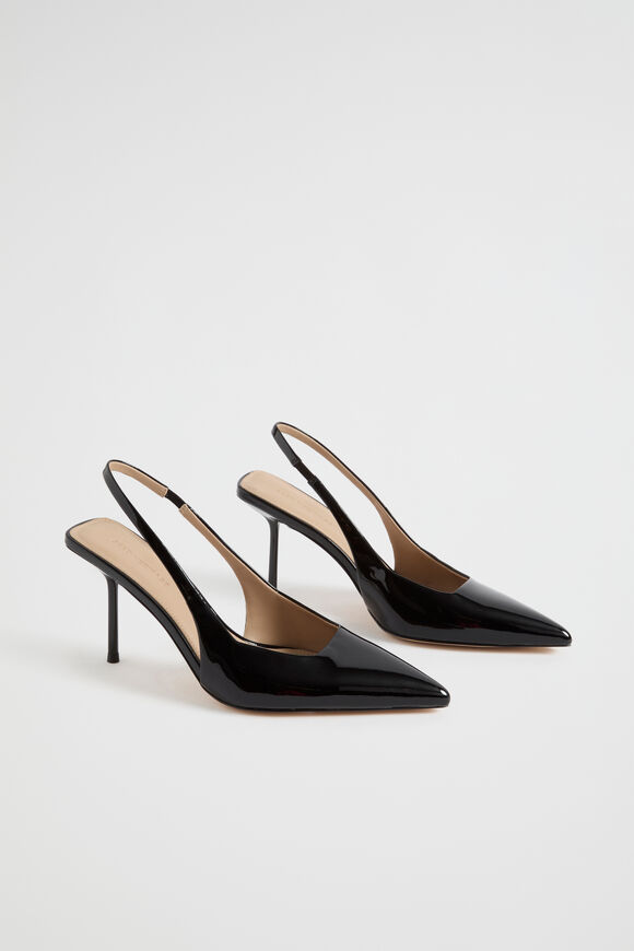 Jacinta Patent Slingback Heel  Black Patent  hi-res