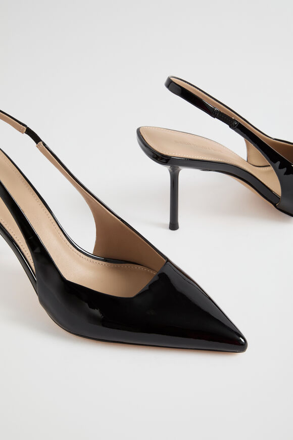 Jacinta Patent Slingback Heel  Black Patent  hi-res
