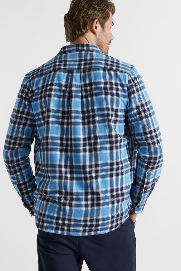 Brushed Check Flannel Shirt  Deep Chambray Multi  hi-res