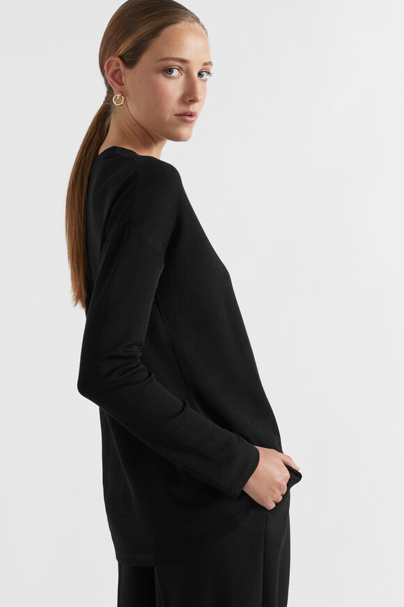 Babywool Curve Hem Top  Black  hi-res