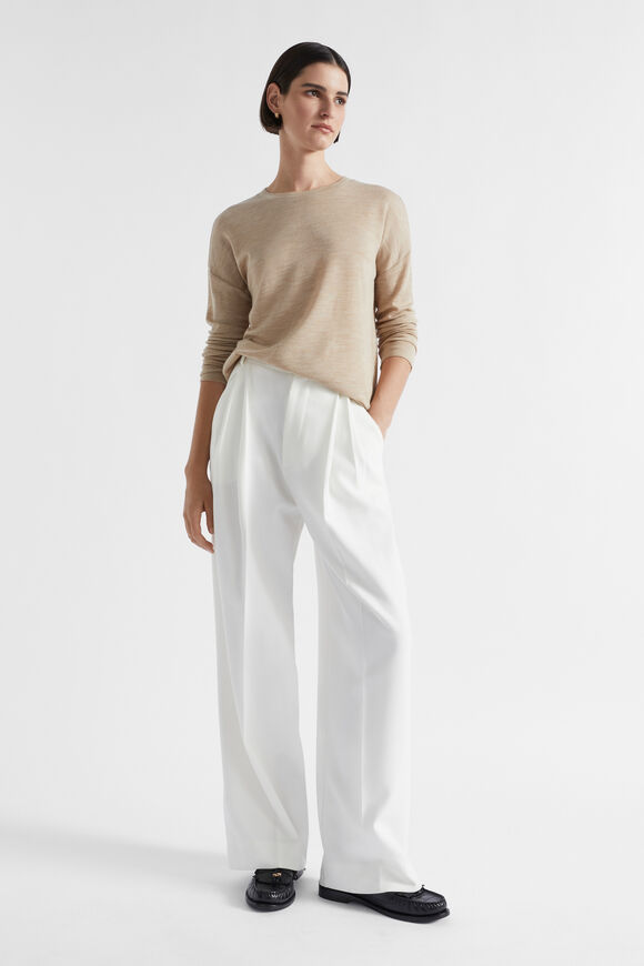 Babywool Curve Hem Top  Champagne Beige Marle  hi-res