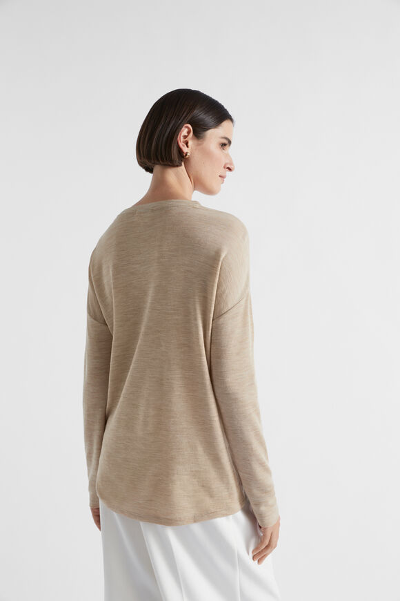 Babywool Curve Hem Top  Champagne Beige Marle  hi-res