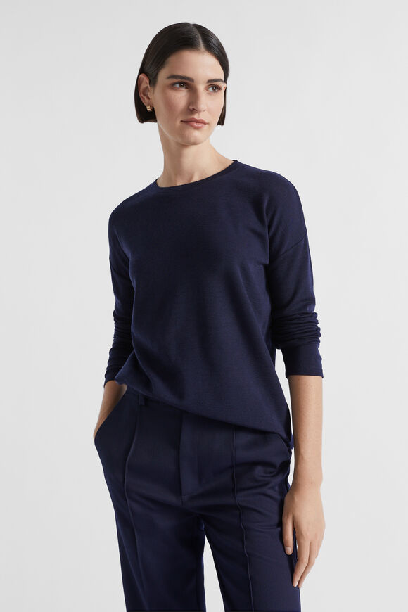 Babywool Curve Hem Top  Midnight Sky  hi-res