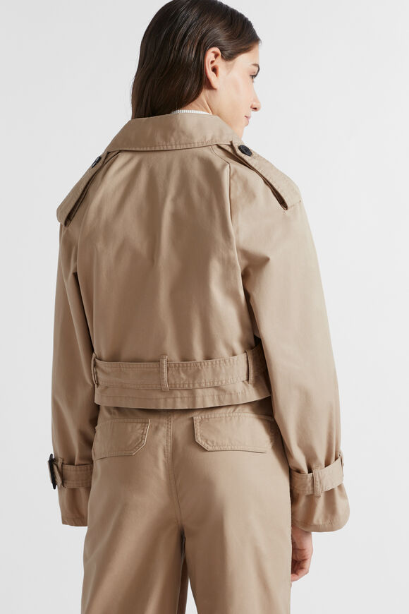 Crop Trench  Ecru  hi-res