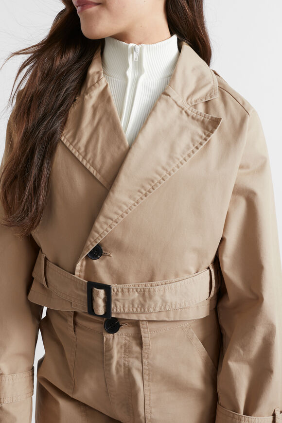 Crop Trench  Ecru  hi-res