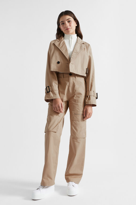 Crop Trench  Ecru  hi-res