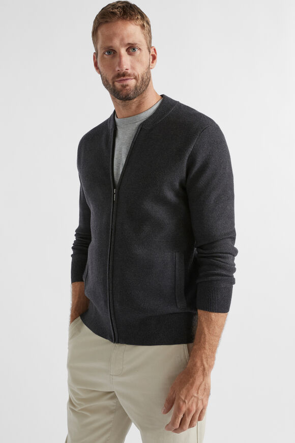 Knit Bomber  Charcoal Marle  hi-res