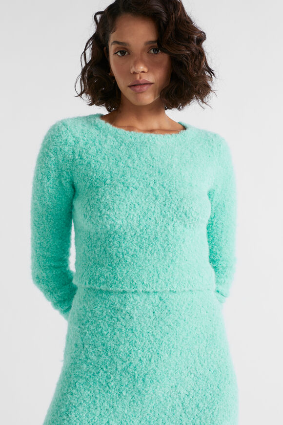 Boucle Crop Knit  Opal Marle  hi-res