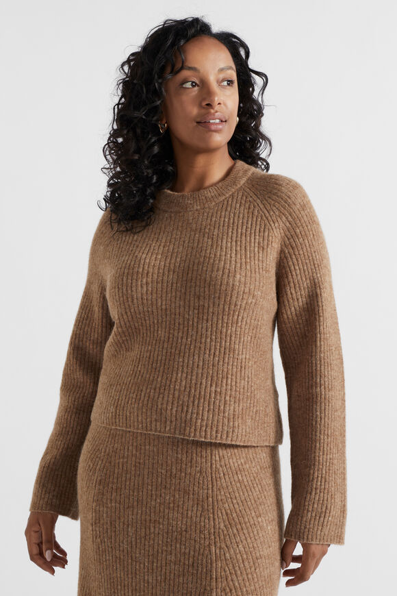 Rib Cosy Knit  Deep Chai Marle  hi-res