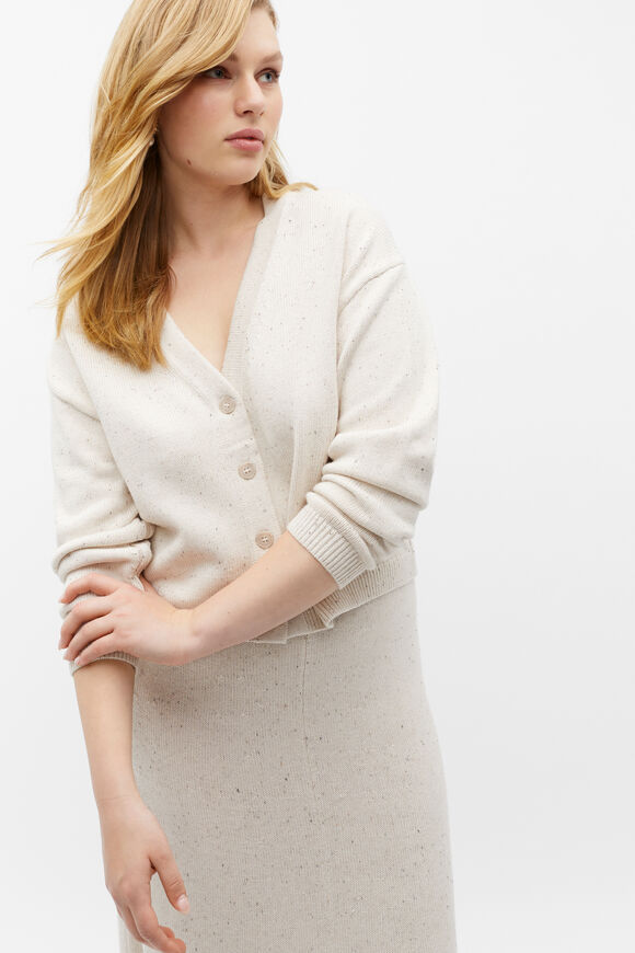 Speckle Knit Cardigan  Vanilla Cream Fleck  hi-res
