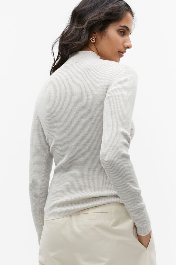 Mini Jacquard Fitted Knit  Silver Marle  hi-res