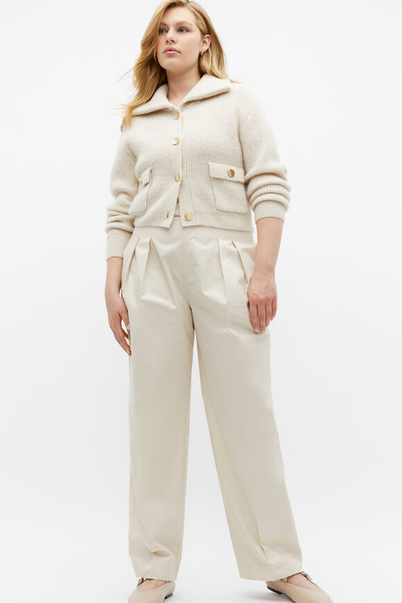 Slouch Button Through Knit Cardigan  Vanilla Cream Marle  hi-res