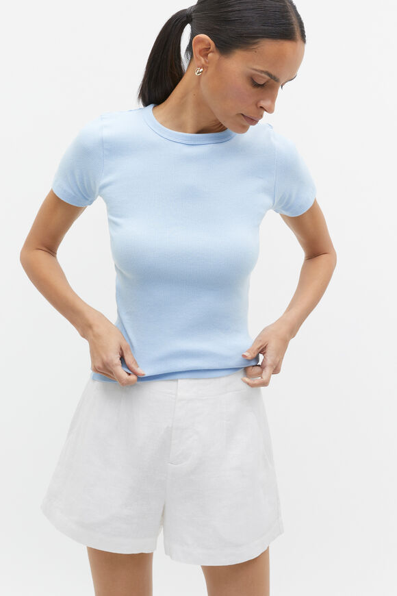 Australian Cotton Rib Tee  Frost Blue  hi-res