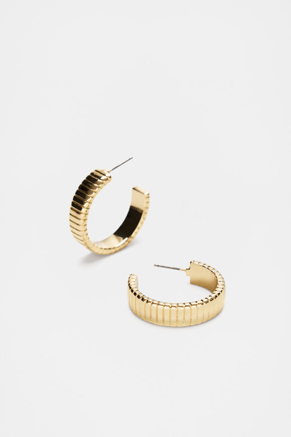 Ribbed Hoop  Gold  hi-res