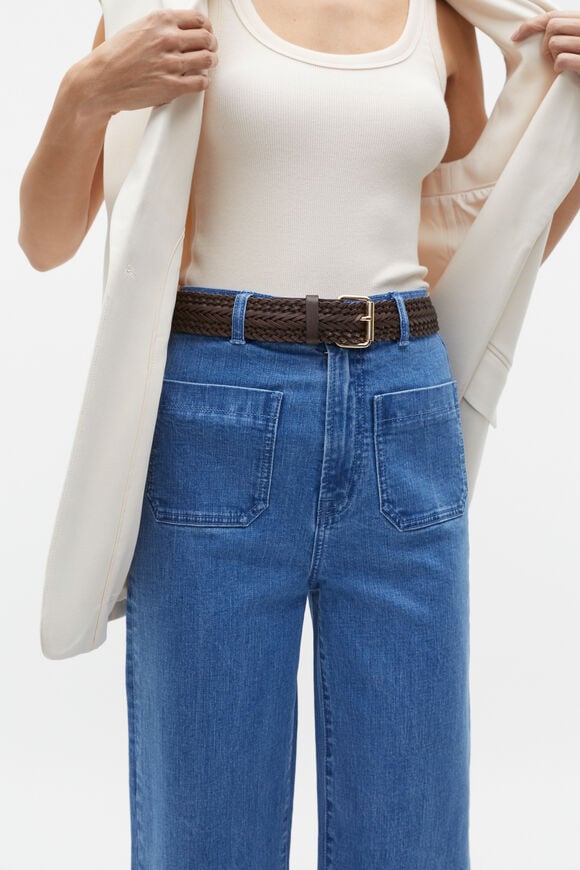 Erin Chevron Weave Belt  Affogato  hi-res