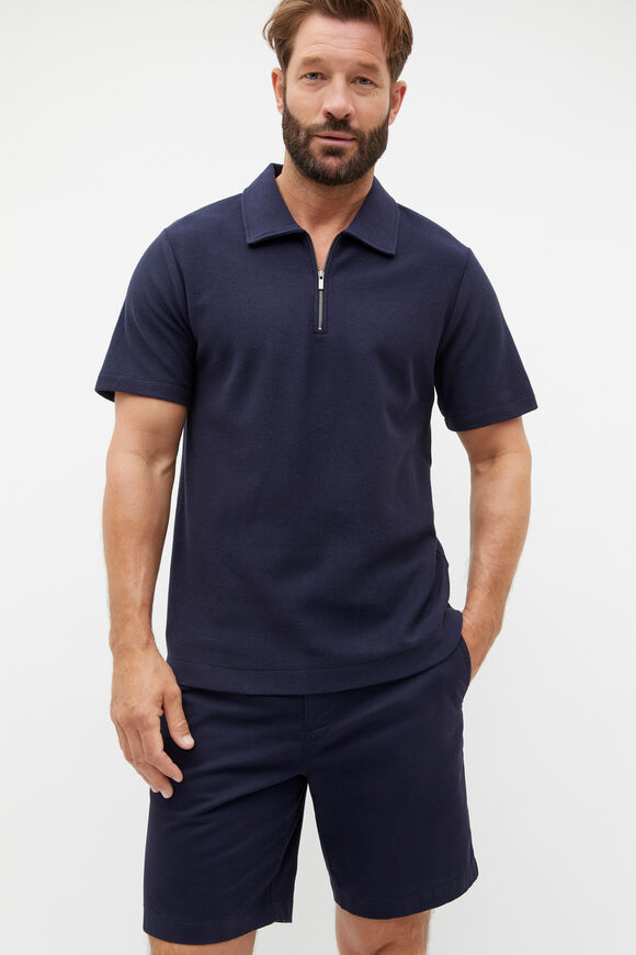 Half Zip Polo  Midnight Blue  hi-res