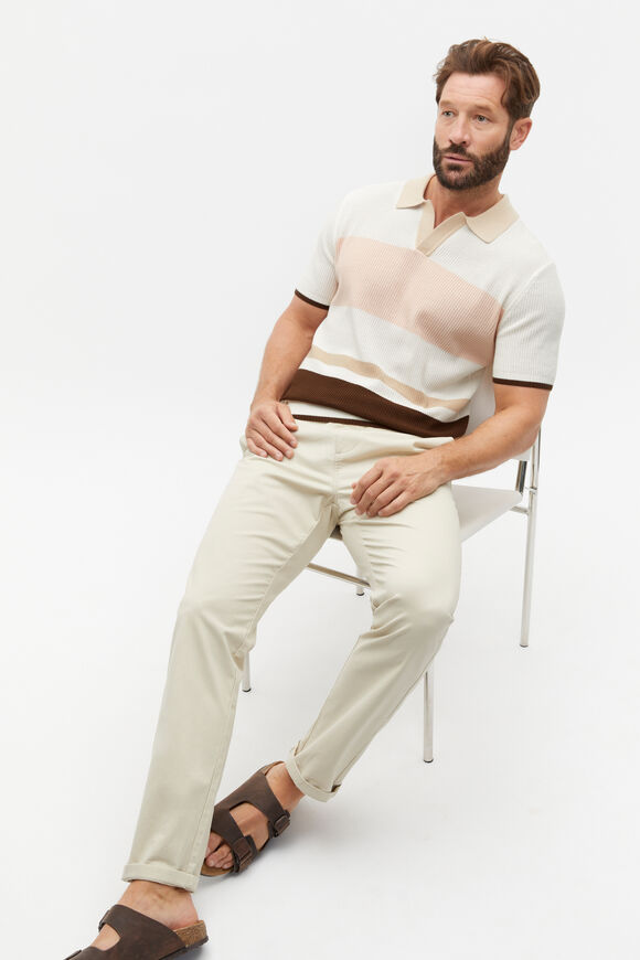 Stripe Trophy Polo  Chalk  hi-res