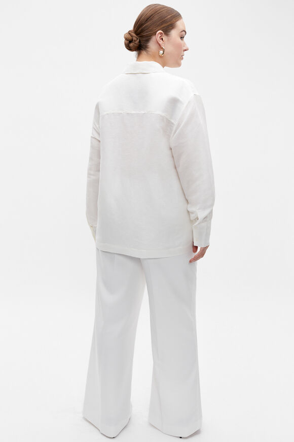 Oversized Semi Sheer Shirt  Cloud Cream  hi-res