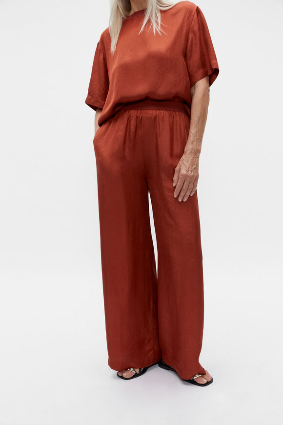 Textured Satin Pant  Russet  hi-res