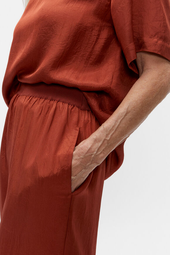 Textured Satin Pant  Russet  hi-res