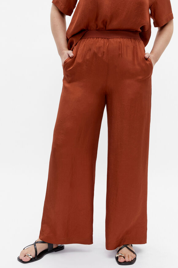 Textured Satin Pant  Russet  hi-res