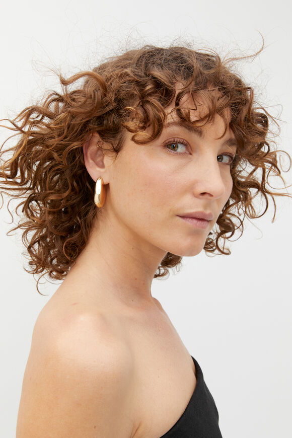 Large Angular Hoop  Gold  hi-res