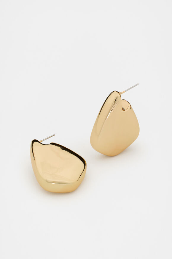 Large Angular Hoop  Gold  hi-res