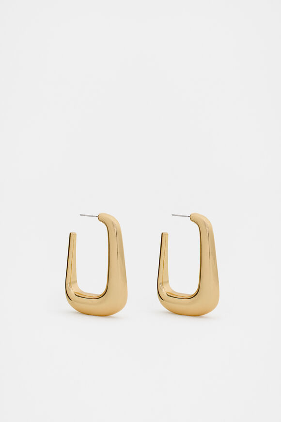 Large Rectangular Hoop  Gold  hi-res